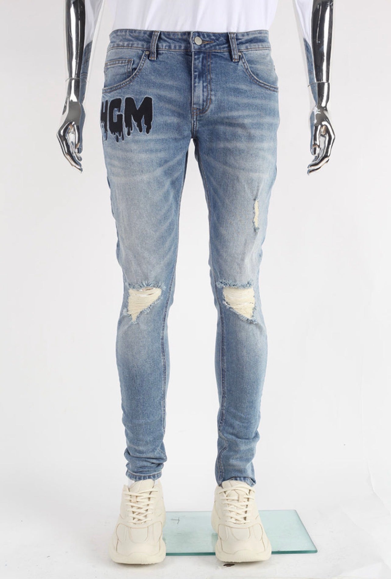 4GM ORIGINAL RIPPED BLUE JEANS