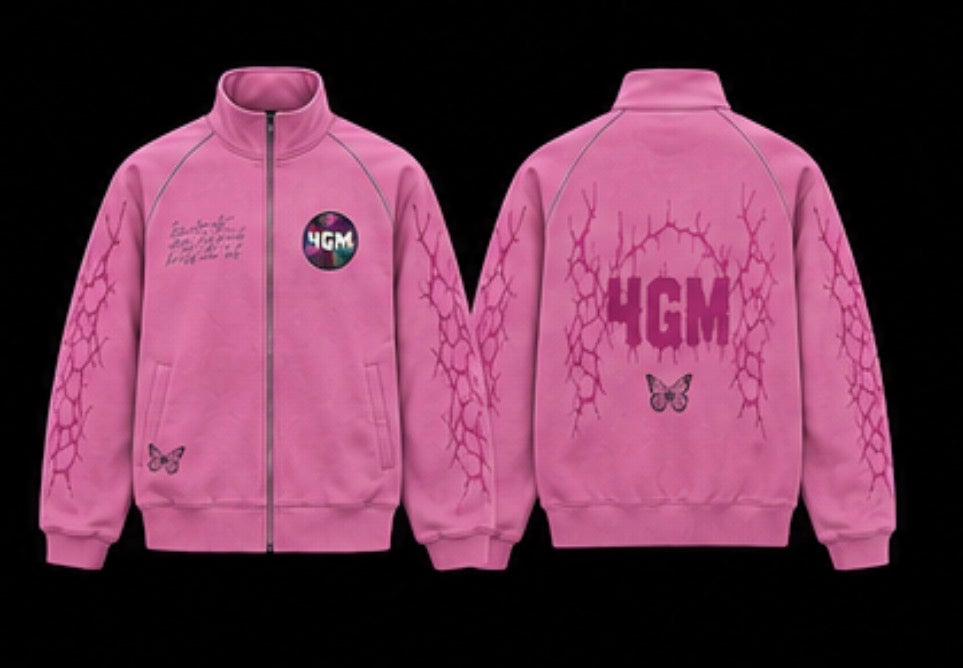 4GM PINK DISCO TRACK SUIT ZIP UP