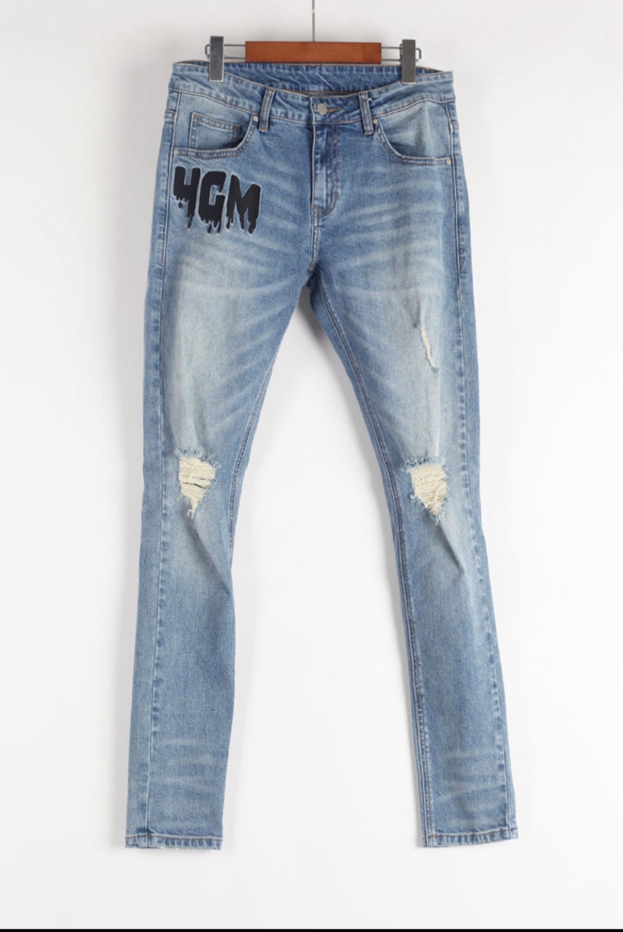 4GM ORIGINAL RIPPED BLUE JEANS