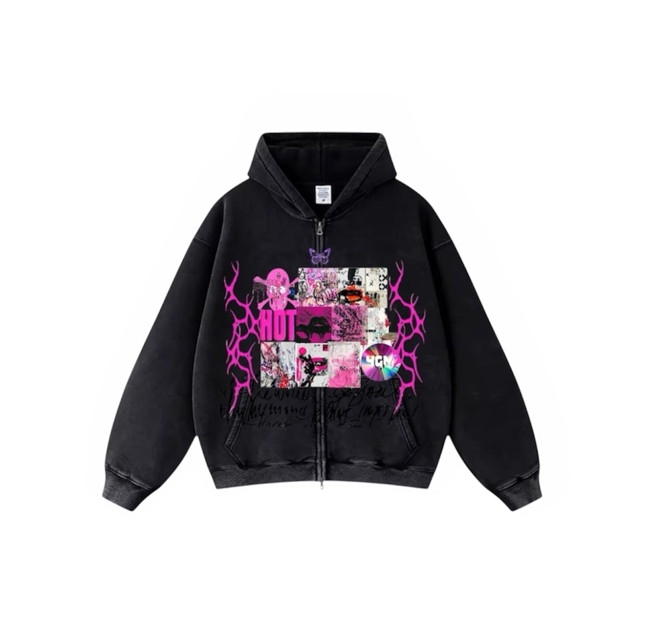 4GM THE PINK IS HOT ZIP UP HOODIE
