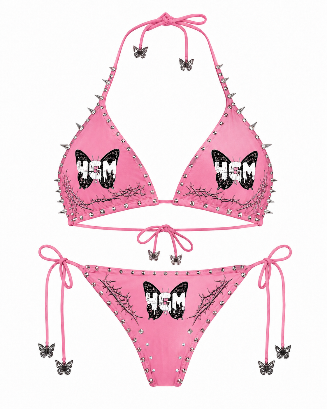 4GM BUTTERFLY SPIKE PINK BATHING SUIT