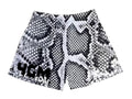 4GM WHITE AND BLACK SNAKESKIN MESH SHORTS